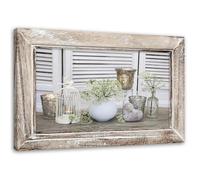 Tableau sur toile, Nature morte dans un cadre rustique en bois (P-2068) 60x40 cm