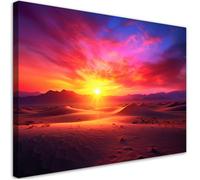 Tableau sur toile Paysage de coucher de soleil décoration murale - FEEBY - 90x60 cm