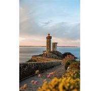Tableau sur toile Phare du Petit Minou 65x97 cm CEANOTHE Décoration Murale Art Décoratif Muraux Peinture Imprimée en HD Salon Chambre Bureau Fabriqué en France Gris G
