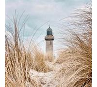 Tableau sur toile phare lointain 65x65 cm CEANOTHE Décoration Murale Art Décoratif Muraux Peinture Imprimée en HD Salon Chambre Bureau Fabriqué en France Bleu G