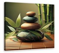Tableau sur toile Pierres de spa zen décoration intérieure - FEEBY - 30x30 cm