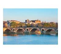 Tableau sur toile pont neuf Toulouse au crépuscule 30x45 cm CEANOTHE Décoration Murale Art Décoratif Muraux Peinture Imprimée en HD Salon Chambre Bureau Fabriqué en France Bleu G