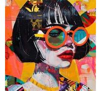 Tableau sur toile portrait pop art 65x65 cm CEANOTHE Décoration Murale Art Décoratif Muraux Peinture Imprimée en HD Salon Chambre Bureau Fabriqué en France Multicolore