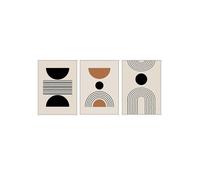 Tableau sur toile triptyque - PYNVDD - Triptyque lot de 3 - 60 x 90 cm - Abstraction moderne boho - Sans cadre