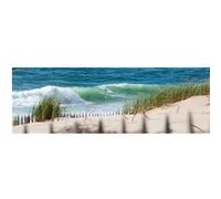 Tableau sur toile vagues bassin d'Arcachon 45x135 cm CEANOTHE Décoration Murale Art Décoratif Muraux Peinture Imprimée en HD Salon Chambre Bureau Fabriqué en France Bleu G