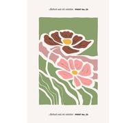 Tableau sur verre synthétique abstractions florales 80x120 cm, Tableau mural moderne pour décoration intérieure