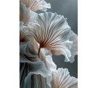 Tableau sur verre synthétique CEANOTHE Légèreté florale 80x120 cm Gris