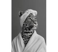 Tableau sur verre synthétique Leoparde en beauté 65x97 cm, Tableau mural moderne pour décoration intérieure