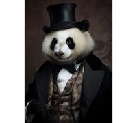 Tableau sur verre synthétique Panda dandy 65x97 cm, Tableau mural moderne pour décoration intérieure