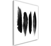 Tableau Toile imprimé mural Cadre déco Canevas Abstraction Coups de pinceau verticaux noir et blanc 40x60