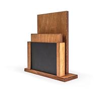 Tableaux Noirs UK Premium Support pour Menu et Tableau Noir, Bois, Noir/Marron Rustique, 20 x 15.9 x 5 cm