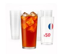 Table'Colors 50 Verres Tube 30 cl Lavables et Réutilisables - Fabriquée en France - Parfaits pour Cocktails et Apéritifs - Jus d'orange - Soda - Pastis