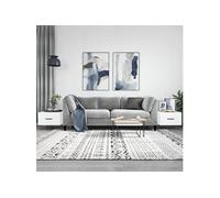 Tables basses 2 pcs blanc brillant 50x50x40cm bois d'ingénierie 829385
