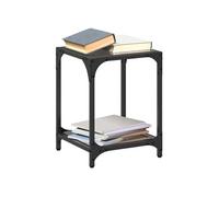 Tables basses avec dessus en verre noir 2 pcs 30x30x40 cm acier Noir G