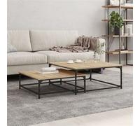 vidaXL Tables basses gigognes 832819 chêne sonoma bois d'ingénierie – 2 pièces