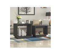 Tables basses gigognes 2 pcs Gris Bois de pin massif813527