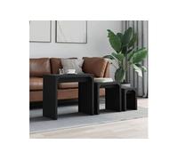 vidaXL Tables basses gigognes 3 pcs noir bois d'ingénierie