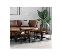 vidaXL Tables basses gigognes 5 pcs chêne fumé bois d'ingénierie Marron