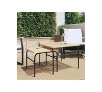 vidaXL Tables de salon d'extérieur 2 pcs. Marron et noir Acier