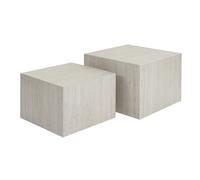 Tables basses gigognes design effet travertin (lot de 2) CALLA