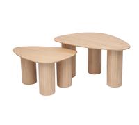 Tables basses gigognes design en bois clair (lot de 2) FOLEEN