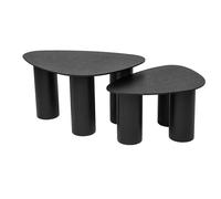 Tables basses gigognes design en bois noir (lot de 2) FOLEEN