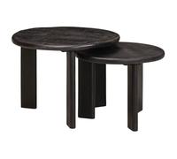 vidaXL Tables gigognes 2 pcs Blanc Bois de mangue massif