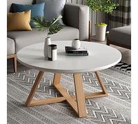 Tables Basses Rondes pour Salon Ensemble de 2 Petite Table d'appoint Blanche et Grise, Moderne et Minimaliste avec Pieds en Bois épaissi, Assemblage Robuste et Facile (Couleur : Blanc, Taill