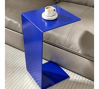 Tables d’appoint en forme C/U pour ordinateur portable, tables latérales pour canapé, plateau coulissant sous télévision, bureau de canapé, usage intérieur et extérieur Blue 11.8*11.8*21.7in