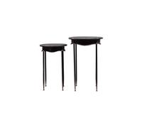 Tables d'appoint en métal noir, lot de 2, gigognes - Chehoma, Orléans - 50x43x76 cm