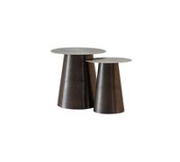 Tables d'appoint en métal noir, lot de 2, gigognes, rondes - Chehoma, Jiggy - Ø49x48 cm / Ø39x43 cm