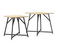 Tables d'appoint industrielles - vidaXL - 2 pièces - Chêne Sonoma et Noir - Bois d'ingénierie et métal