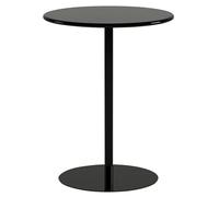 Tables d'appoint rondes modernes en métal noir - Tables basses minimalistes pour une utilisation en intérieur et en extérieur, 48 x 56 cm / 18.9x22in - Finition brillante pour salle à manger et