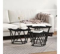 Tables d'appoint vidaXL 3 pcs Noir Chêne en bois d'ingénierie