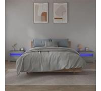 Tables de chevet 2 pcs avec LED sonoma gris 60x35x40 cm Gris G