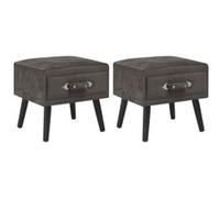 vidaXL 2X Tables de Chevet Table de Nuit Commode Table d’Appoint Bout de Canapé Table Basse Chambre à Coucher Salon Salle de Séjour Gris Velours