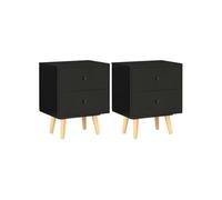 vidaXL Tables de chevet 2 pcs Noir 40 x 30 x 50 cm Pin massif