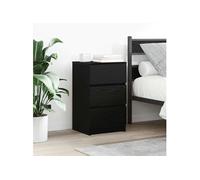 Tables de chevet avec 3 tiroirs 2 pcs noir 39x35x65 cm