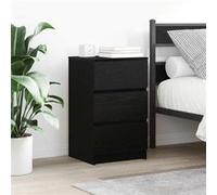 vidaXL Tables de chevet 2 pcs avec 3 tiroirs Noir 39x35x65 cm