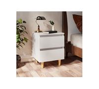 Tables de chevet avec pieds en pin 2 pcs Blanc 40x35x50 cm