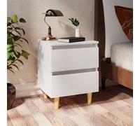 Tables de chevet avec pieds en pin 2 pcs Blanc 40x35x50 cm Blanc G