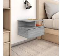 vidaXL Tables de chevet flottantes Sonoma gris Lot de 2 40x31x27 cm