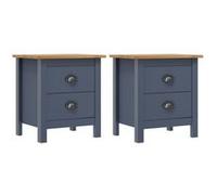 vidaXL Tables de chevet Hill 2 pièces Gris 46x35x49,5 cm Bois de pin