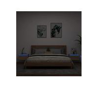 Vidaxl Tables De Chevet Murales Avec Lumières Led 2 Pcs Chêne Sonoma