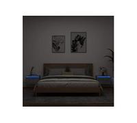 vidaXL Tables de chevet murales LED 2 pcs - Sonoma gris
