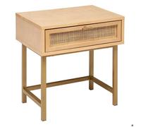 Atmosphera Créateur d'Intérieur – Table de chevet Rayo – 1 tiroir L45 x H50 cm bois et doré
