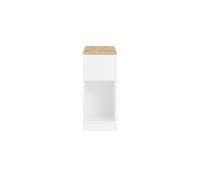 Sobuy tables de nuit avec 3 compartiments, table d'appoint tables de nuit, blanc et bois, 25x65x60cm, fbt162-wn