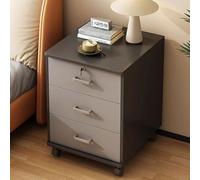 Tables de nuit avec 3 tiroirs, petite table de nuit, table de chevet avec serrure, table de nuit avec roulettes, tables d'appoint avec rangement pour salon, chambre à coucher (couleur : gris clair)