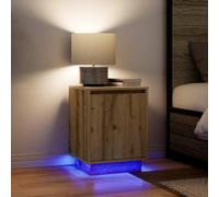 Tables de nuit avec lampes LED 2 pcs. Chêne Artisan 38x34x50 cm, Tables & armoires de chevet Meubles design