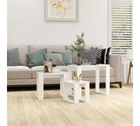 vidaXL Tables gigognes 3 pièces blanc aggloméré